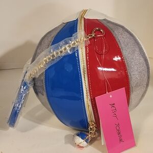 Betsey Johnson Red White And Blue Beach Ball Purse